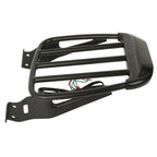 2X Black Two-Up Detachable Luggage Rack with LED Light for Harley Softail (1984–2005)