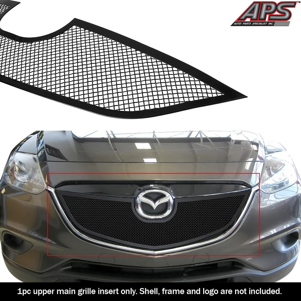 Main Upper Grille Insert for Mazda CX-9 (2013-2015) - Black Mesh Carbon Steel
