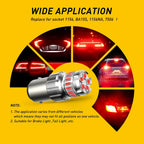 2X AUXITO 1156 7506 P21W Red LED Brake Stop Tail Light Bulb for Audi
