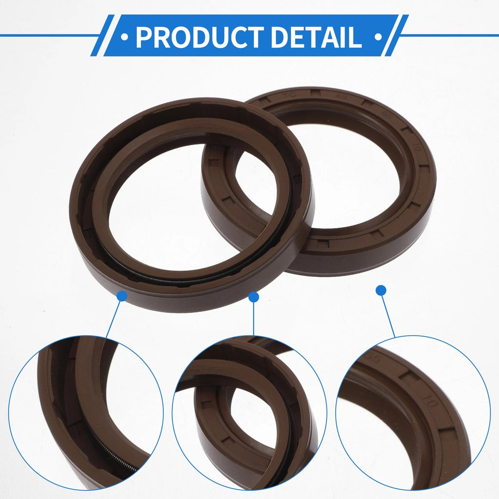 Set of 2 Oil Seal Rotary Shaft Seal FKM Rubber 48x65x10mm