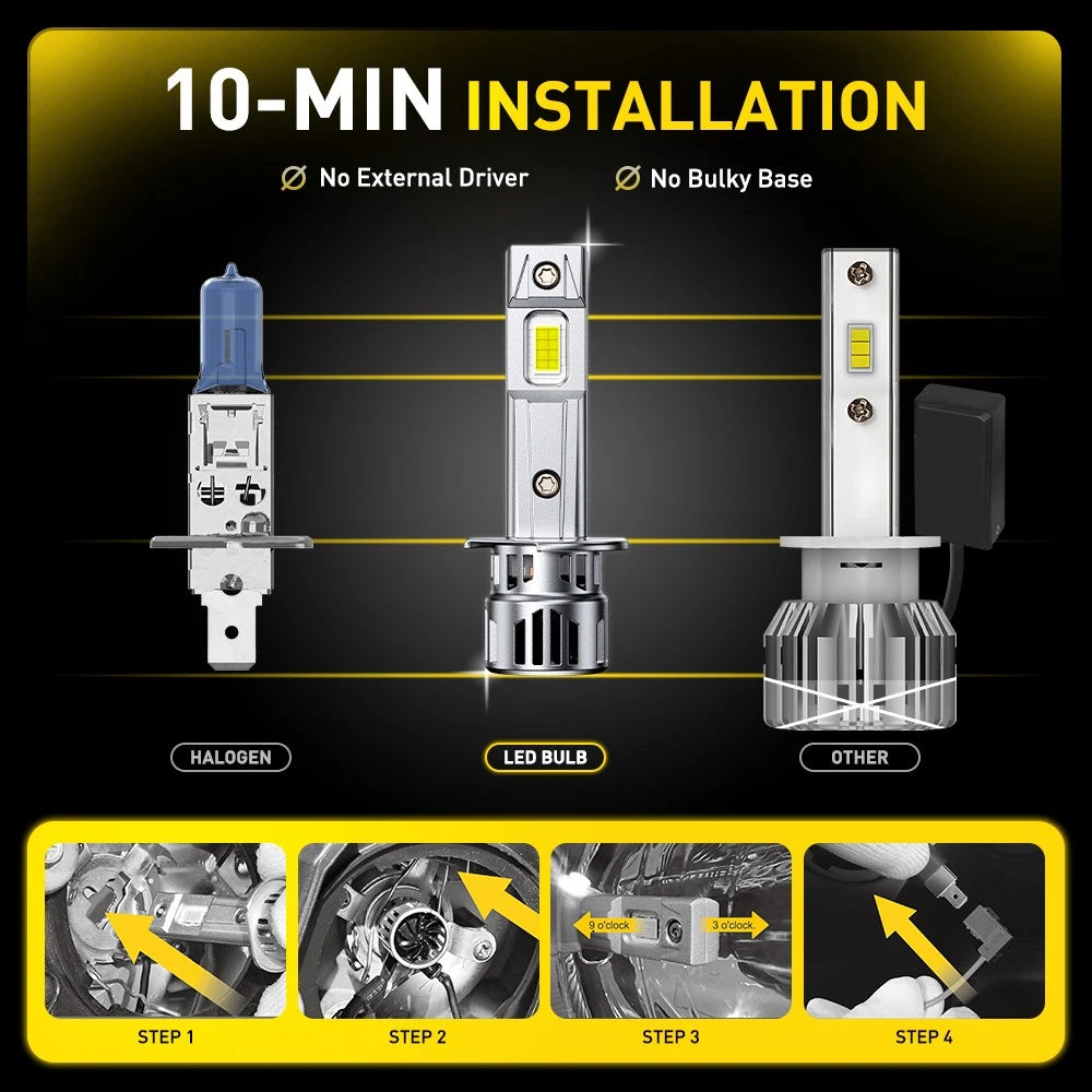 AUXITO H1 LED Headlight Bulb Kit 80000LM 6500K for