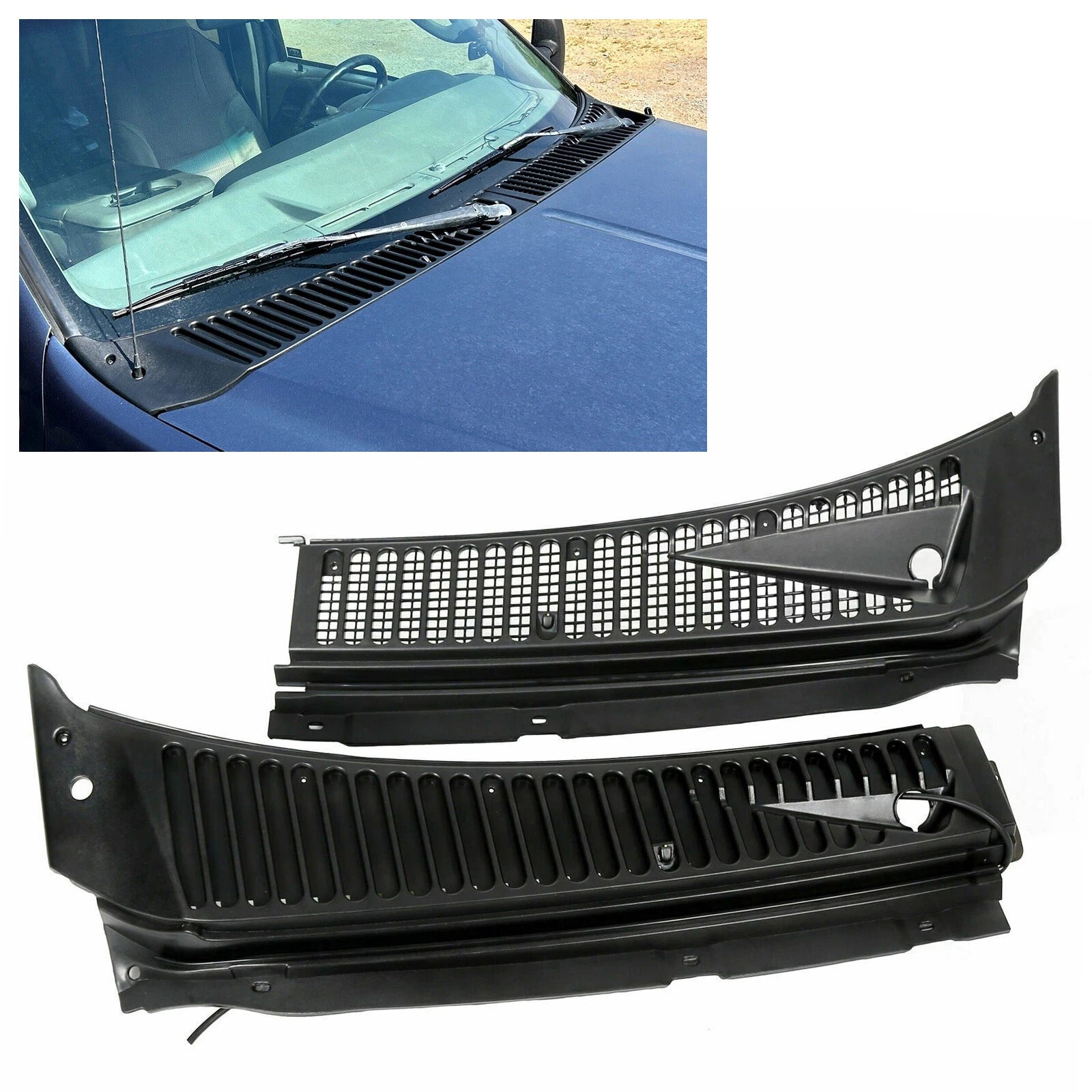 Windshield Wiper Vent Cowl Screen Cover Grille for Ford F250 F350 (1999–2007)