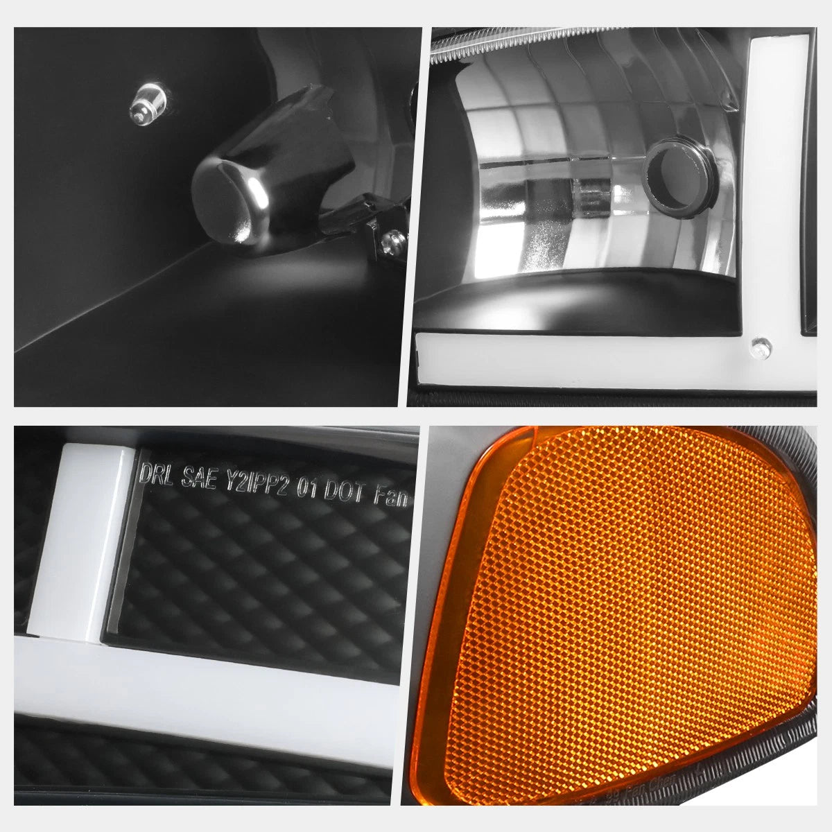 OE Style LED DRL Headlights for GMC Sierra/Yukon 1500 Denali (2002–2006)