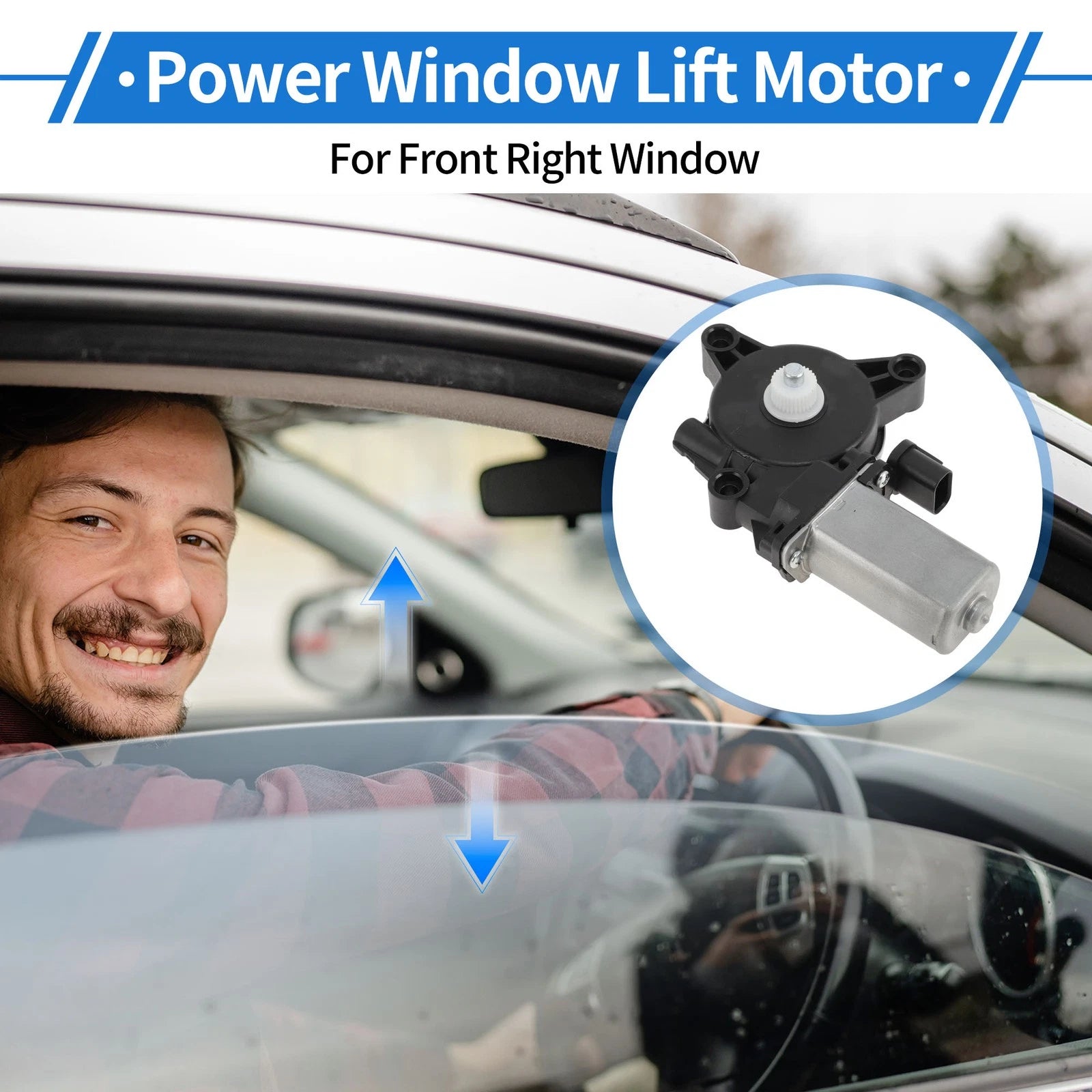 Front Right Power Window Regulator Lift Motor 82460M6010 for Kia Forte (2019–2021)