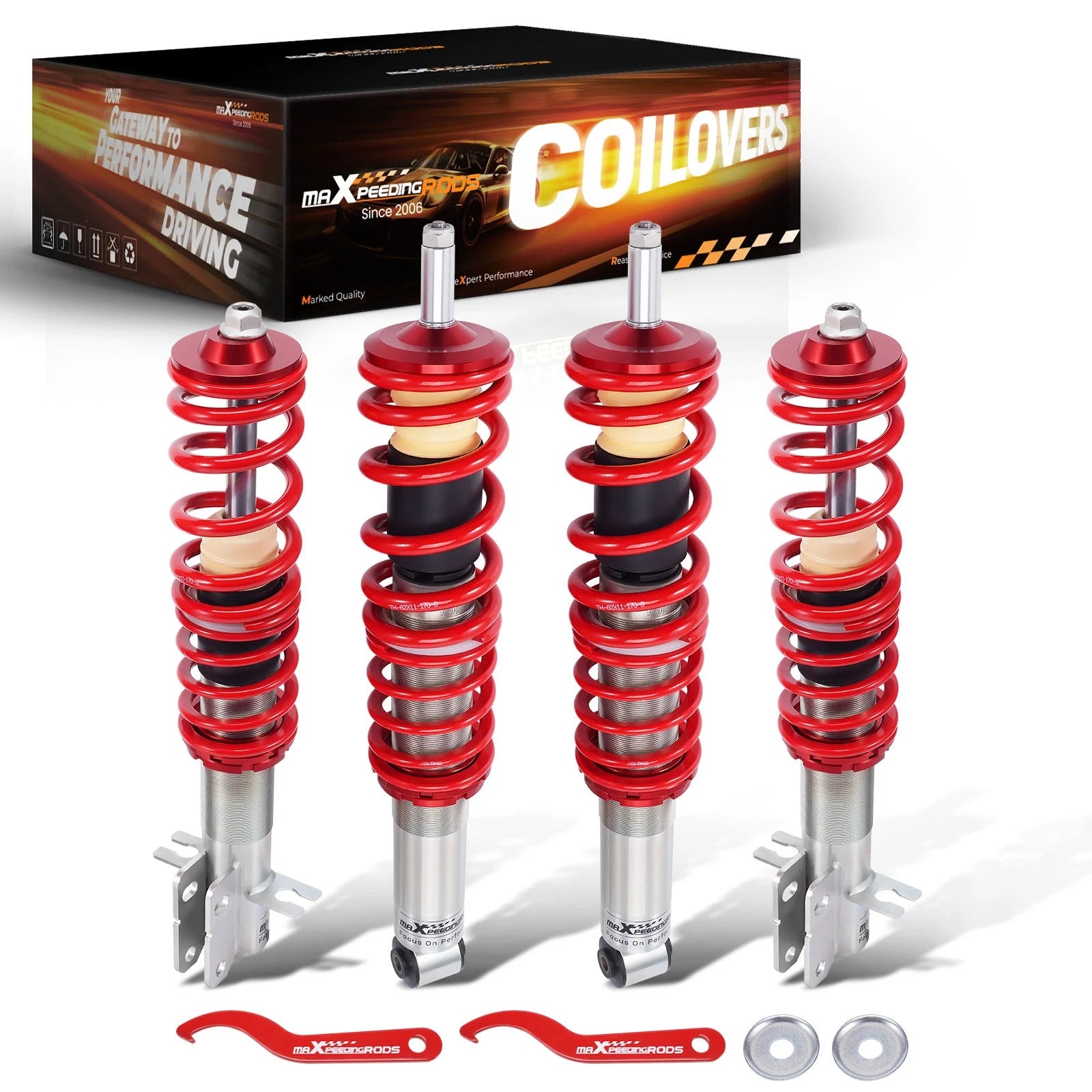 Set of 4 Adjustable Height Coilover Suspension for VW Golf MK1 (1974-1983)