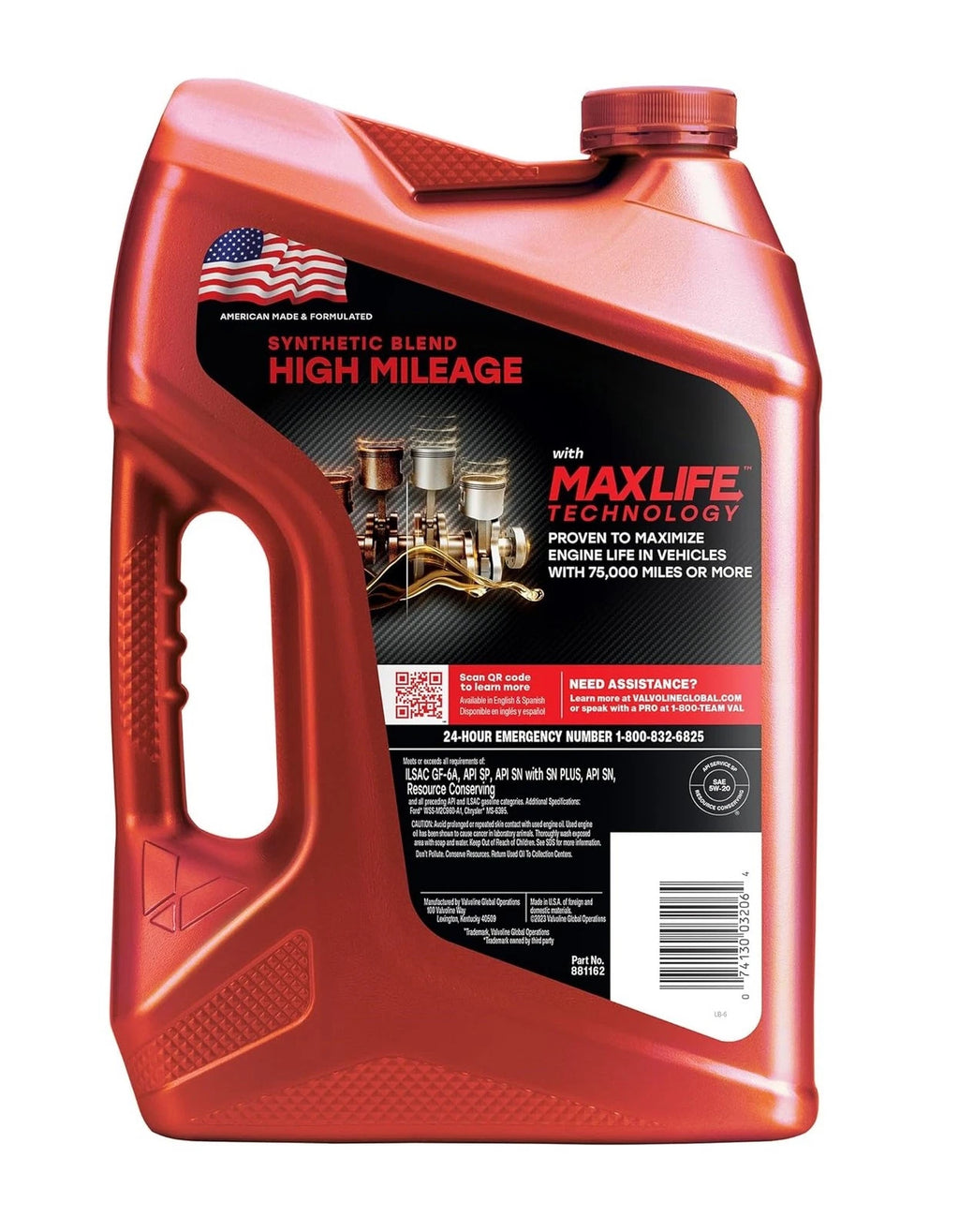 Valvoline 5W-20 Synthetic Blend Motor Oil for High Mileage Vehicles