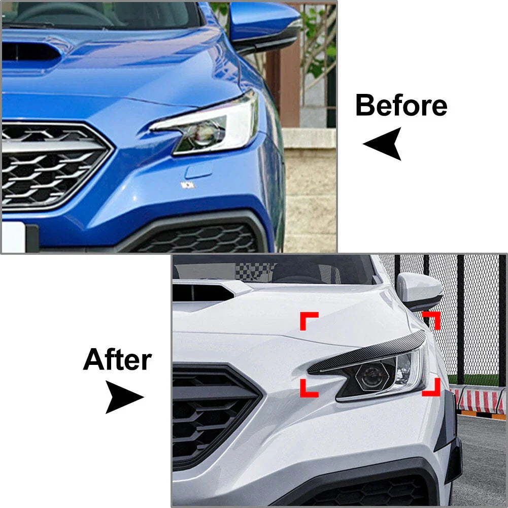 Carbon Fiber Headlight Eyebrow Eyelid Trim for Subaru WRX STI (2022-2025)