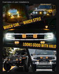 2X LED Pod Lights for Universal Use (6 Inch, Spot Flood Combo, Amber White)