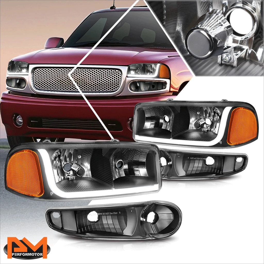 Headlight with LED DRL for GMC Sierra/Yukon Denali (2001–2007)