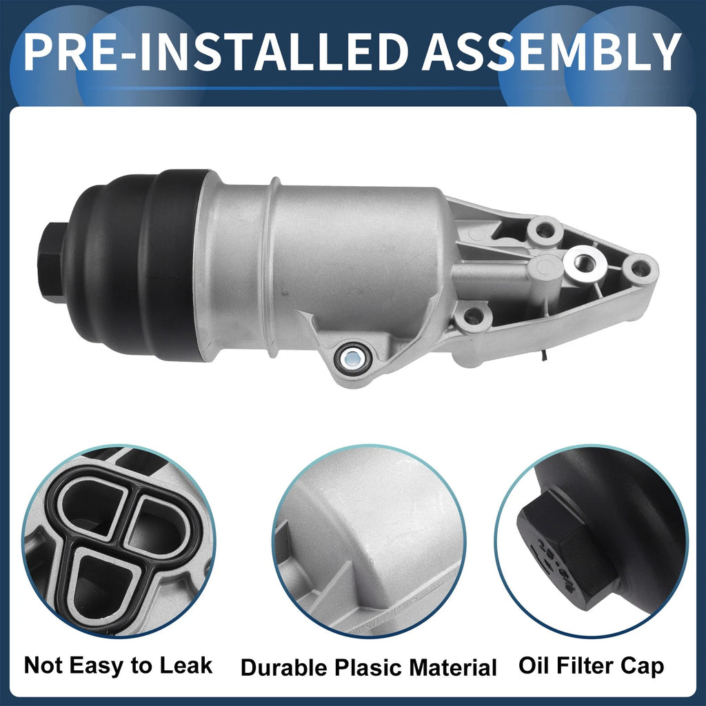 Engine Oil Filter Base Housing Assembly for Audi A4 A5 A6 Q5 Q7 S4 (2008–2020) No. 06E115405K