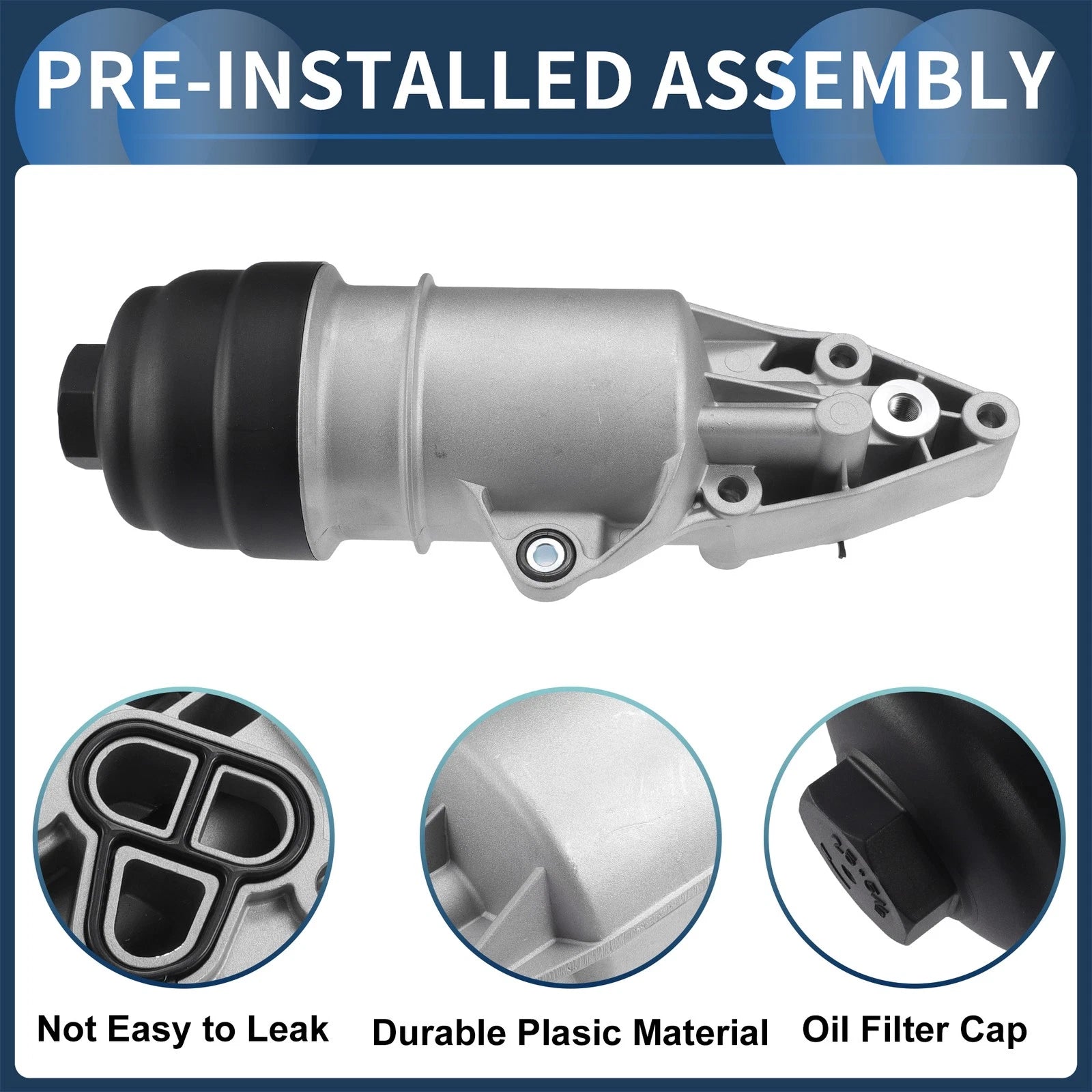 Engine Oil Filter Base Housing Assembly for Audi A4 A5 A6 Q5 Q7 S4 (2008–2020) No. 06E115405K