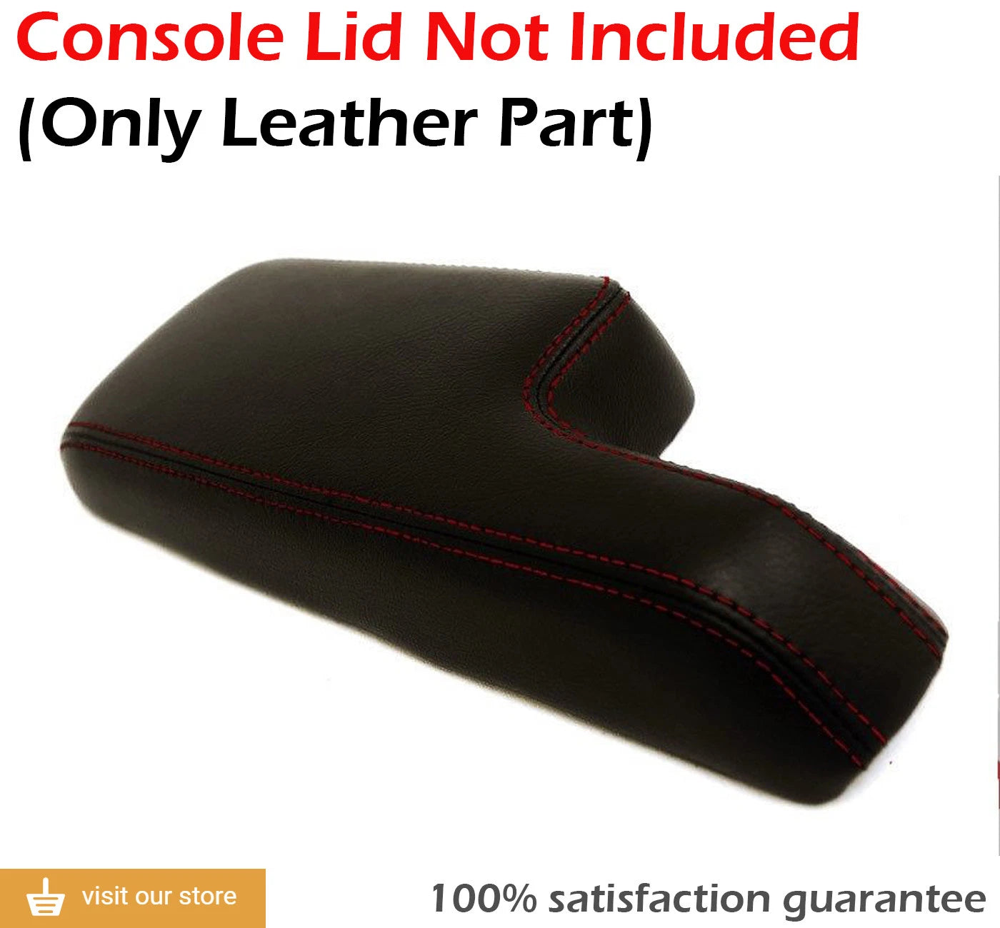 Center Console Armrest Cover for Honda Fit (2015–2019) Red Stitch
