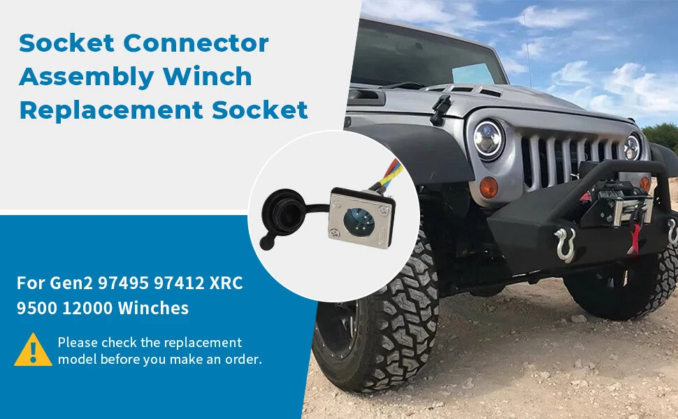 Socket Connector for XRC Winch (Gen2 97495 97412 97495-59) w/ Rubber Plug