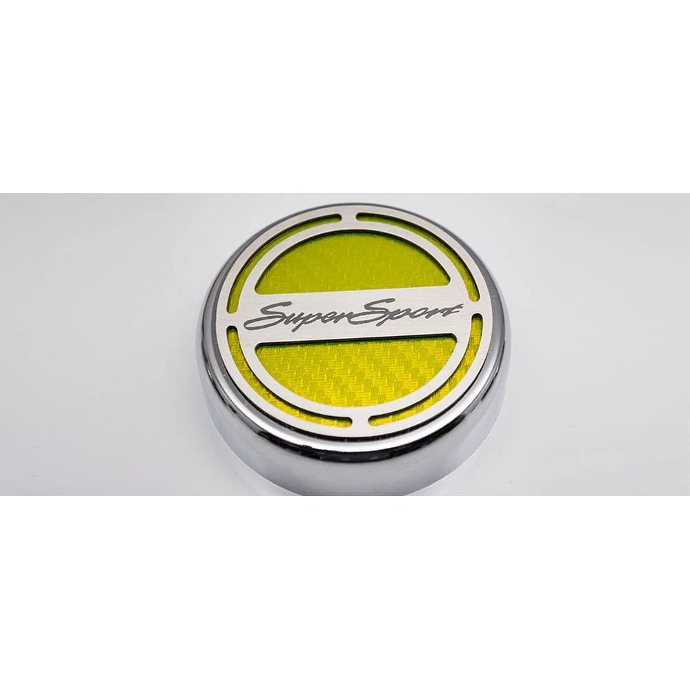 Chrome Cap Covers Black Carbon Fiber Inlay for 2010–2015 Camaro V8 Auto