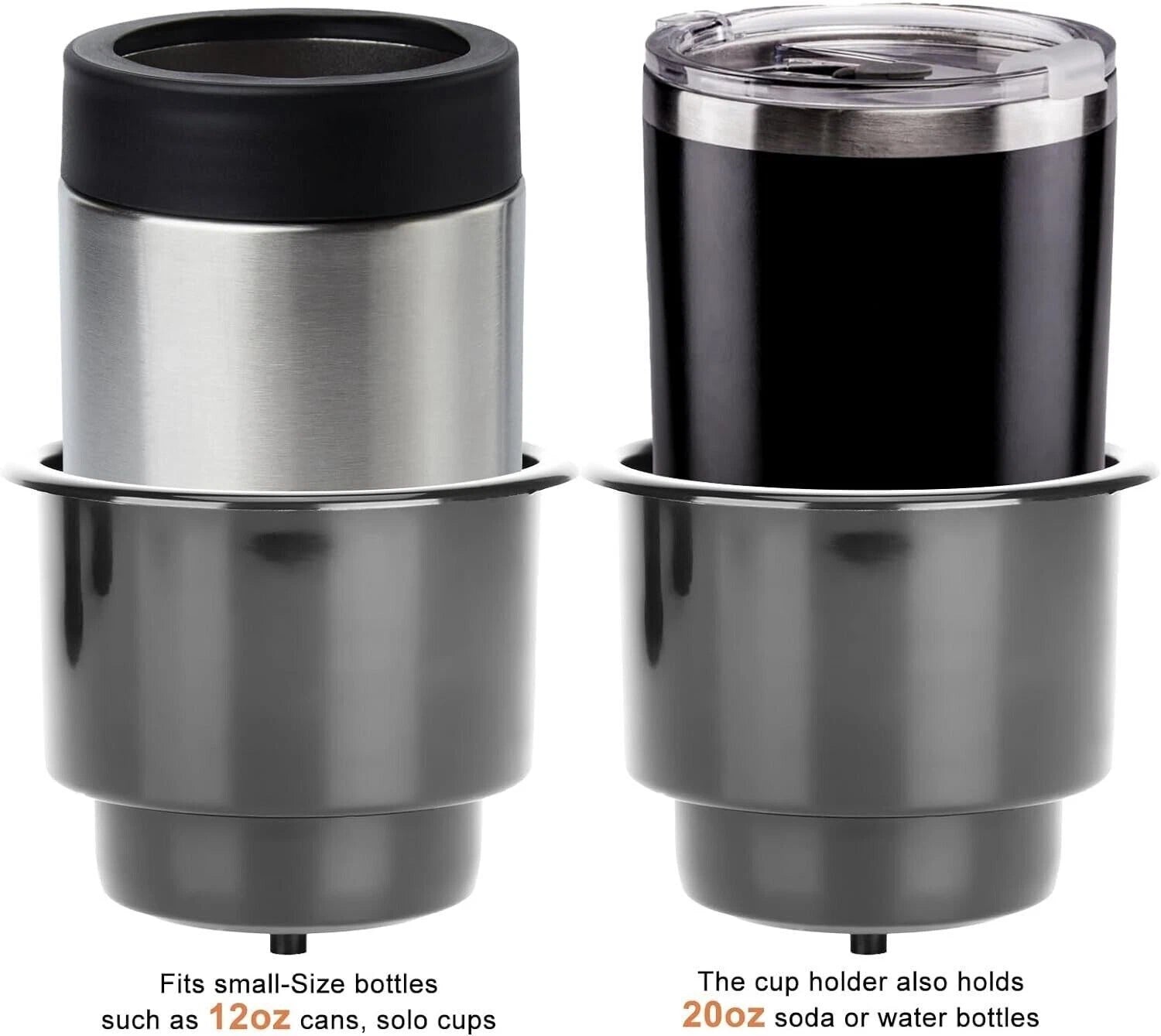 Set of 4 Universal Plastic Drink Cup Insert Holders for Marine Car Black