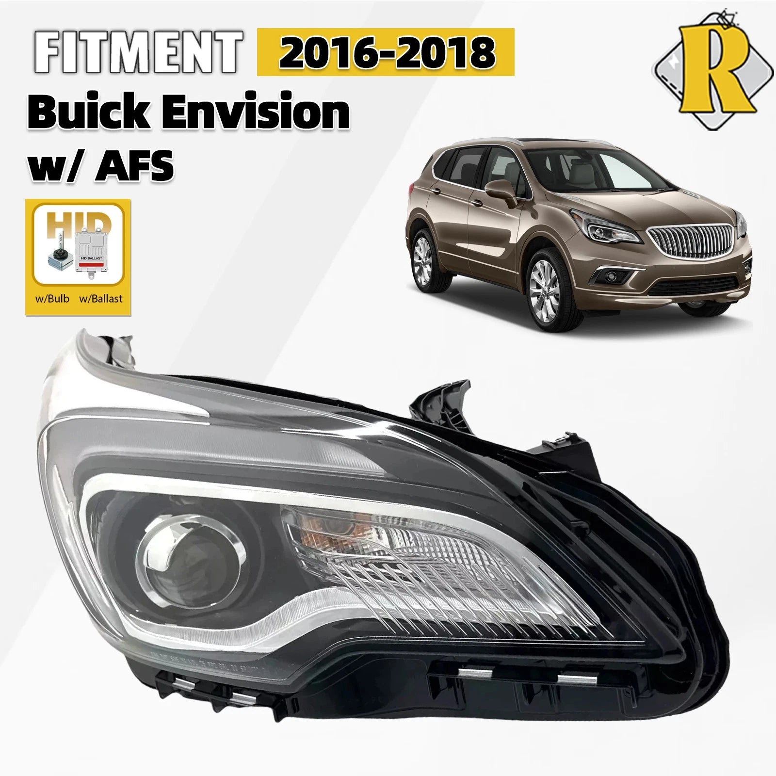 HID/Xenon Headlight with Bulb & Ballast for Buick Envision (2016–2018)