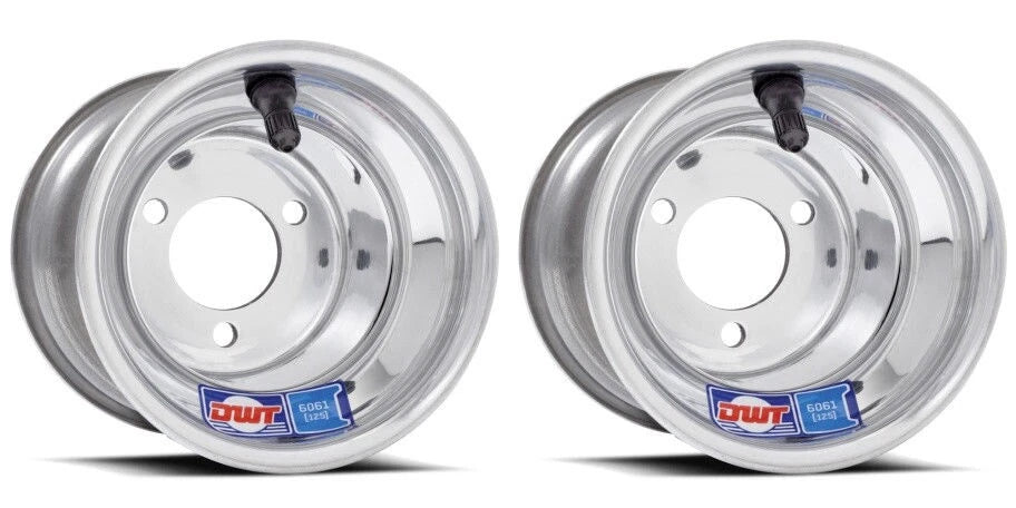 Set of 2 Polished Aluminum 8" 8x7 Rear Wheels Rims for Suzuki LT80 LTZ90