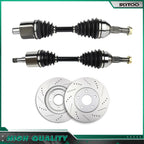 2X Front CV Axle + 2 Brake Rotors for Chevrolet Impala Monte Carlo (2000–2005)