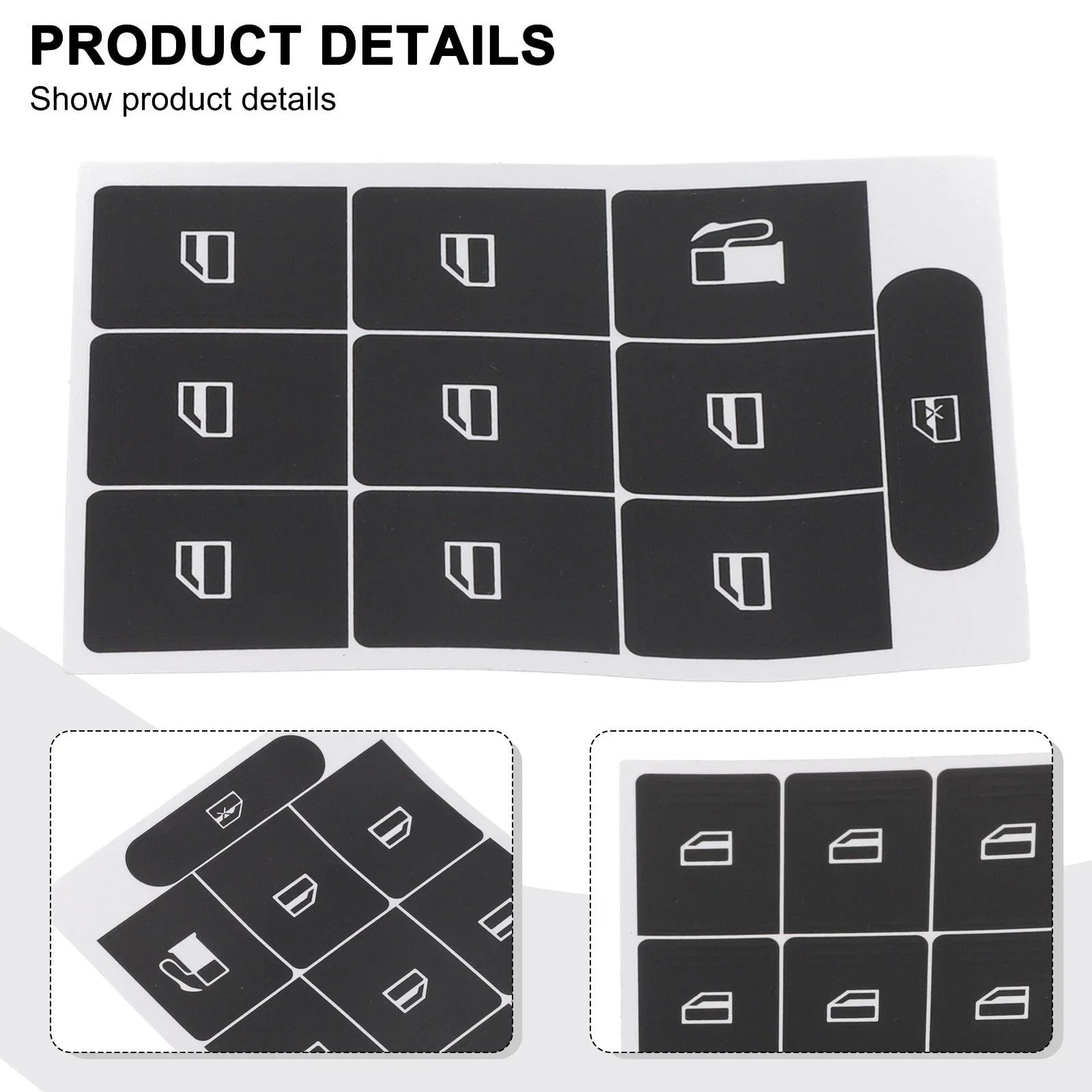 Sticker Set Black Overlay for Window Buttons Golf V Passat