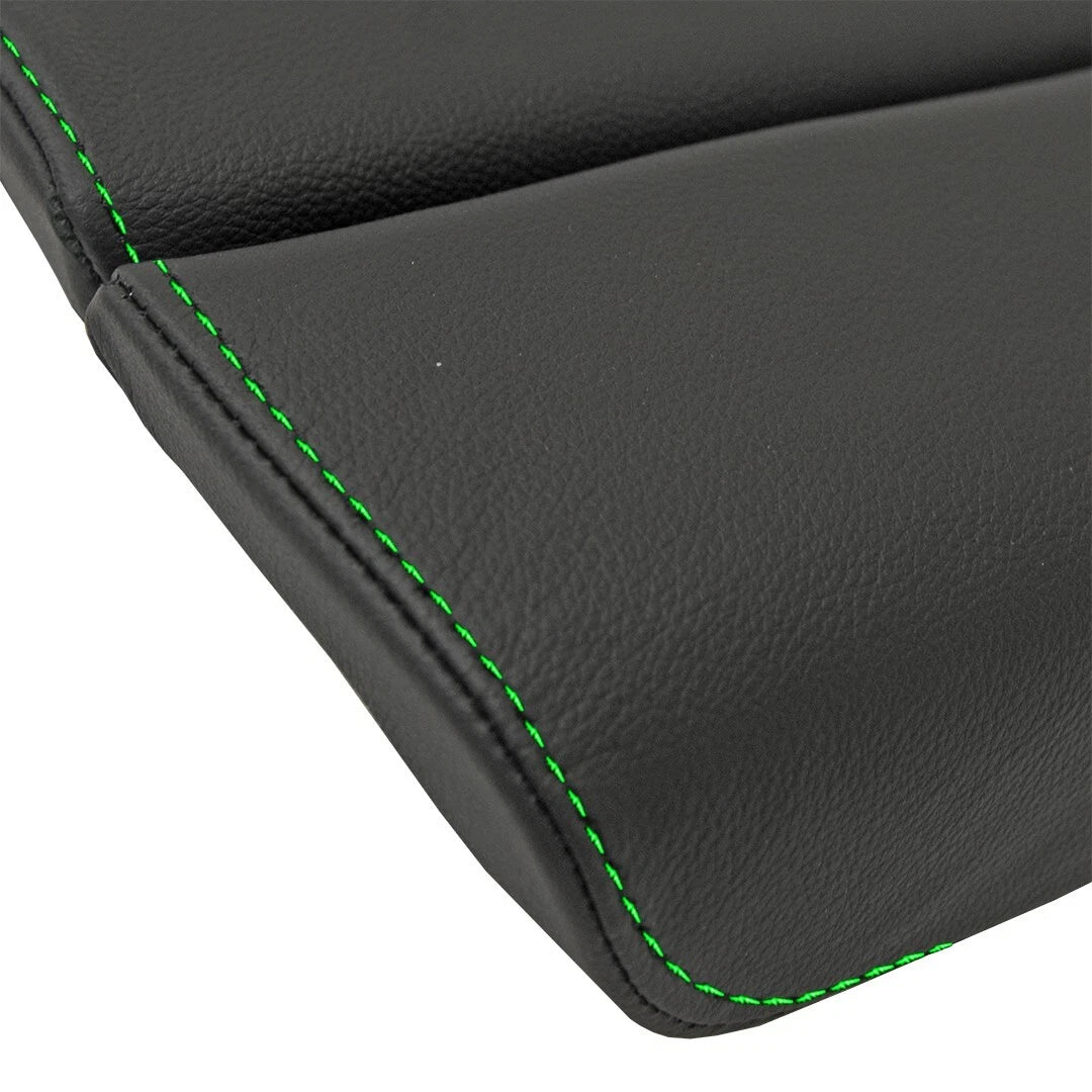 Leather Synthetic Console Armrest Cover for Lincoln MKS (2009–2016) Green Stitch