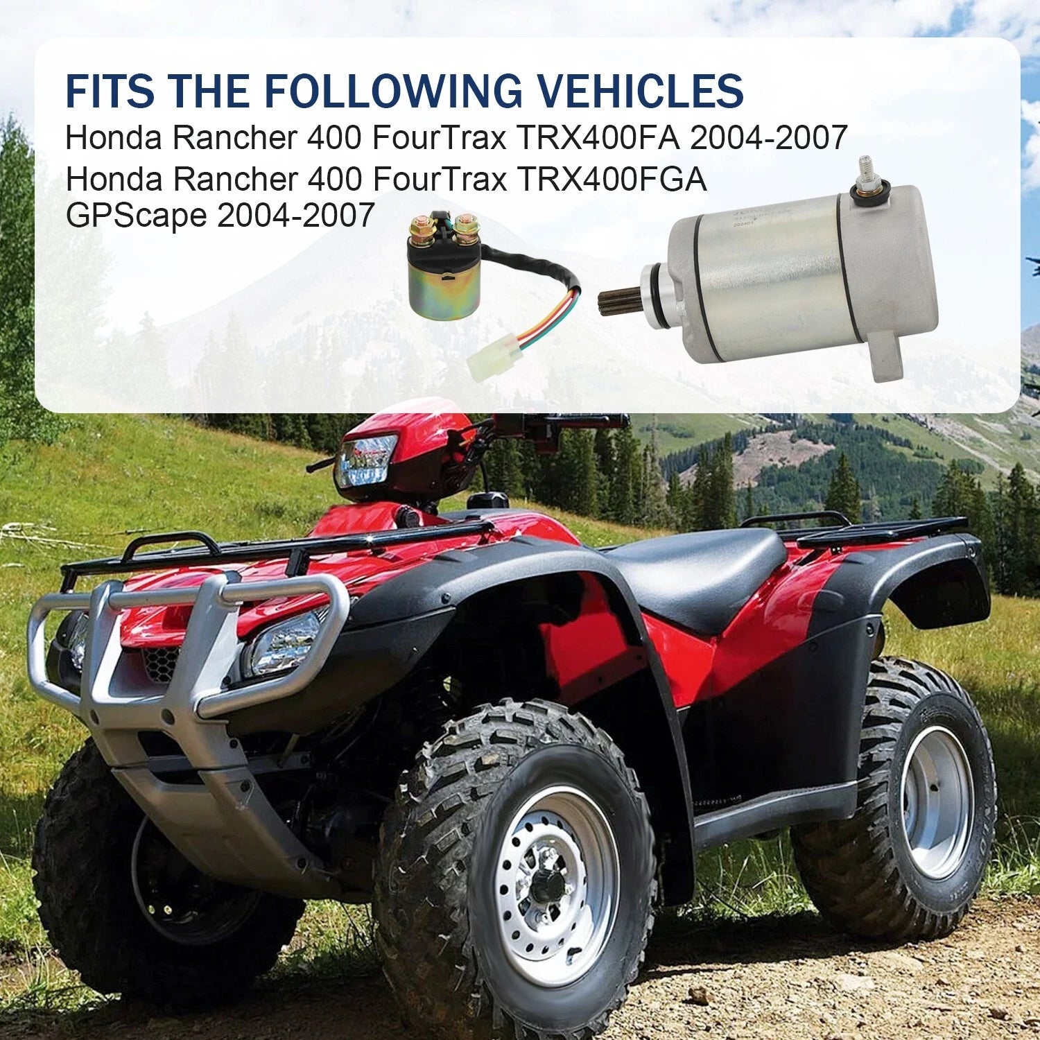 Starter for Honda Rancher 400 FourTrax TRX400FA (2004-2007)