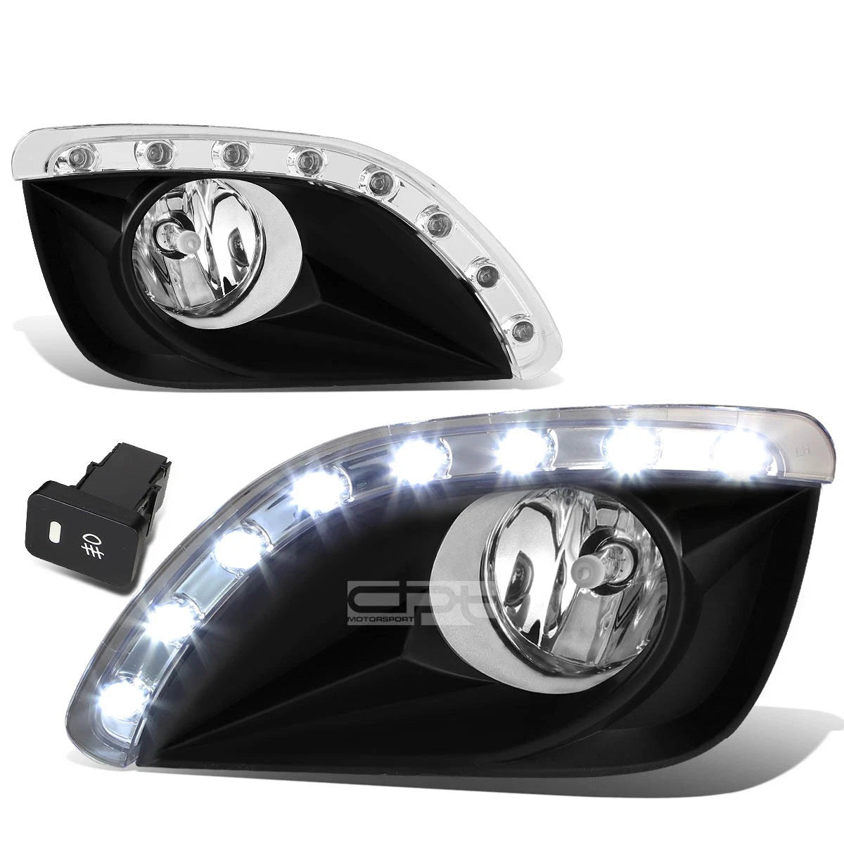 Set of 2 Fog Lights for Toyota Camry (2010–2011) OE, Clear Lens, LED DRL