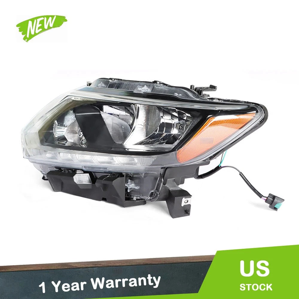 Halogen Headlamp Left Side Chrome for Nissan Rogue (2014–2016)
