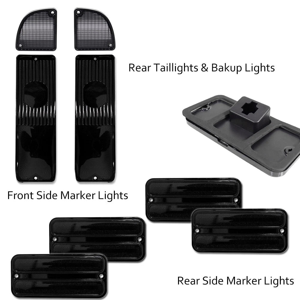 Tail Light Lens & Side Markers Kit for Chevy GMC Pickup Truck (1968–1972)