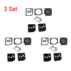 Set of 3 Carburetor Gasket Kits for Poulan Weedeater McCulloch ZAMA RB-39