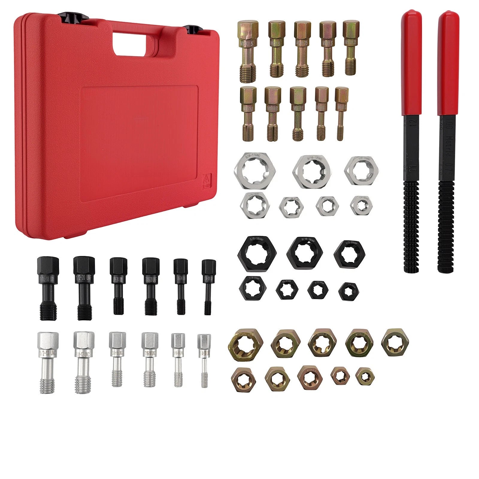 48Pc Tap Die Kit for Metric SAE Thread Repair Tools w/ Storage