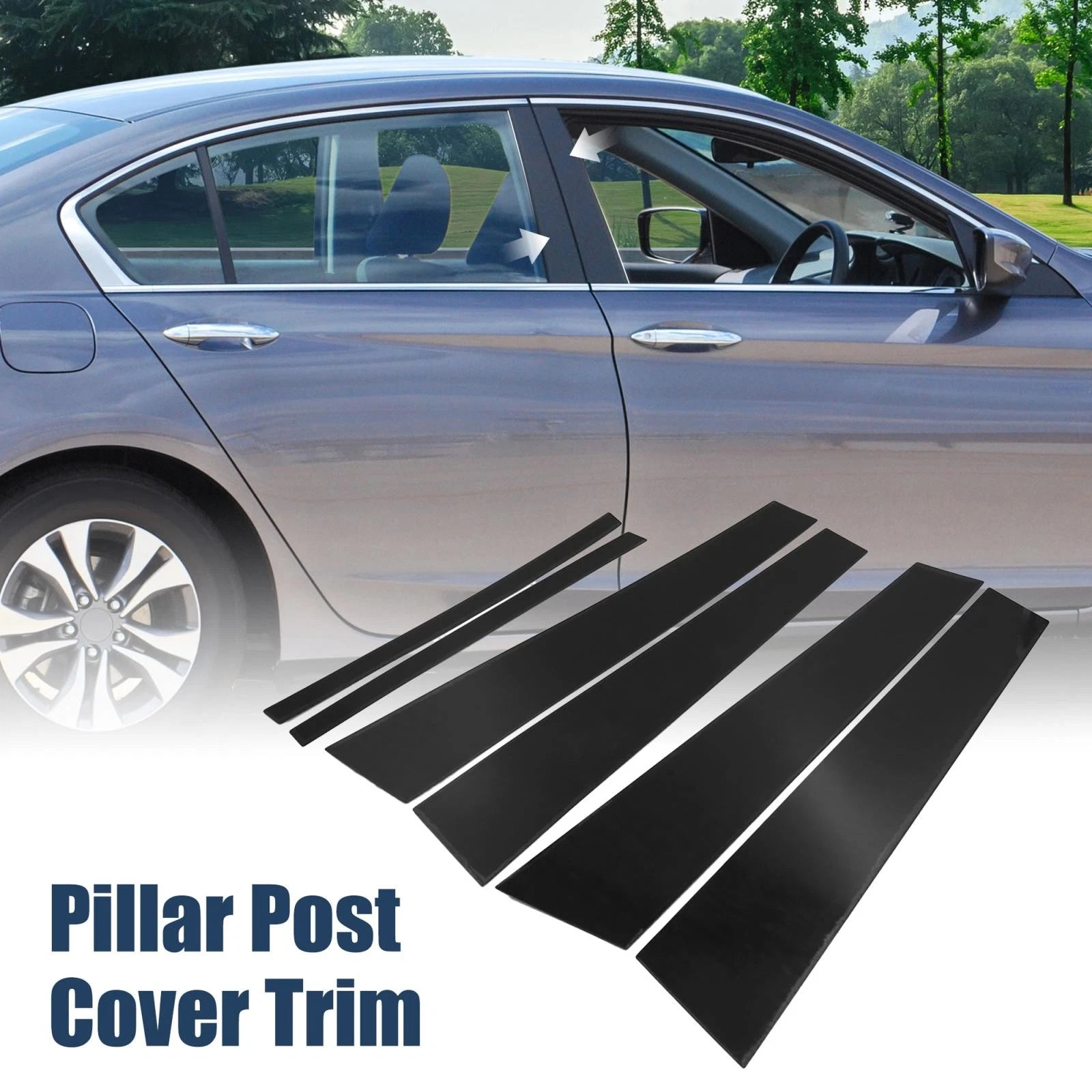 6pcs Door Window Pillar Post Protector Trim for Honda Accord (2014–2018)