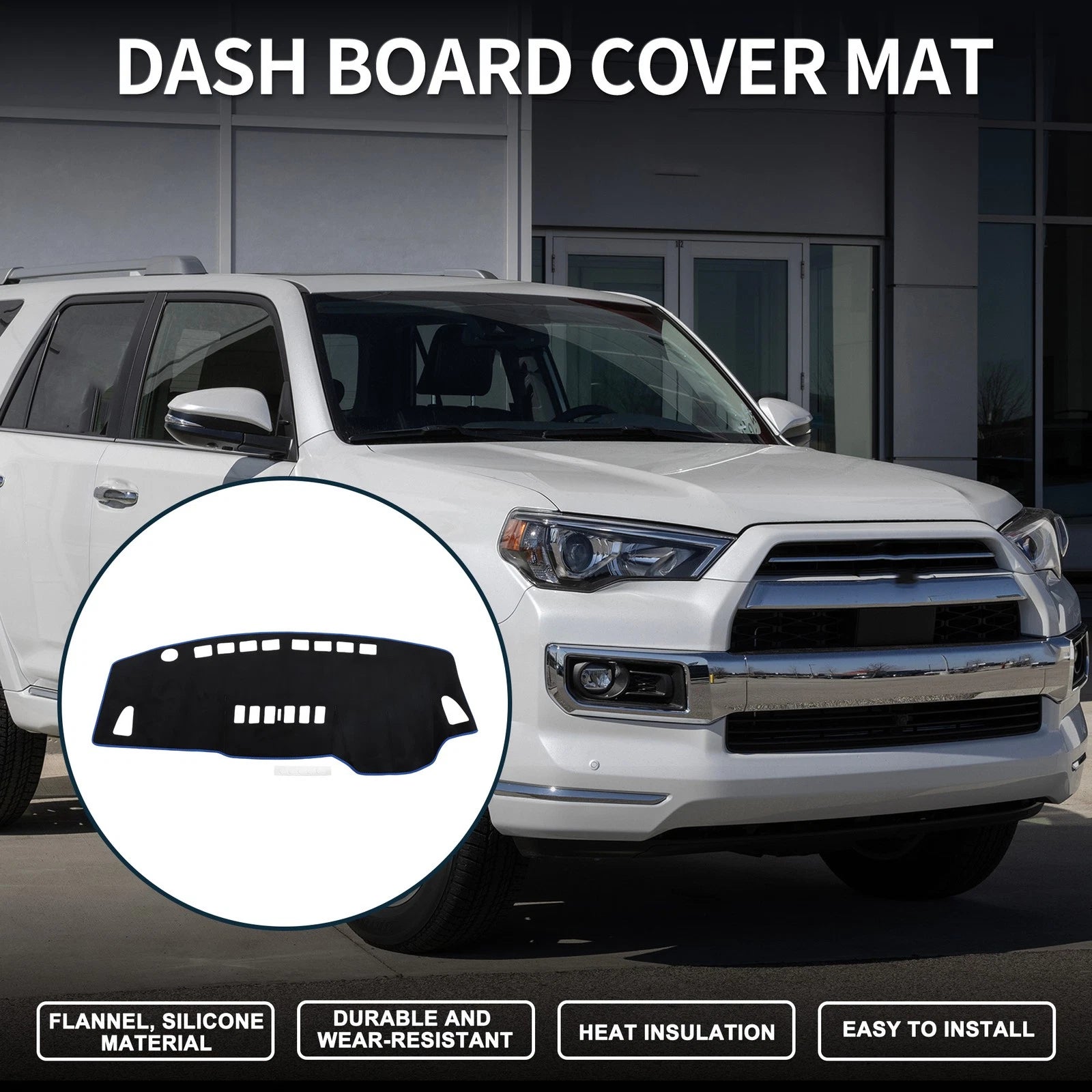 Dashboard Cover Mat for Nissan Tiida C11 (2004–2014) Black Blue Set of 1