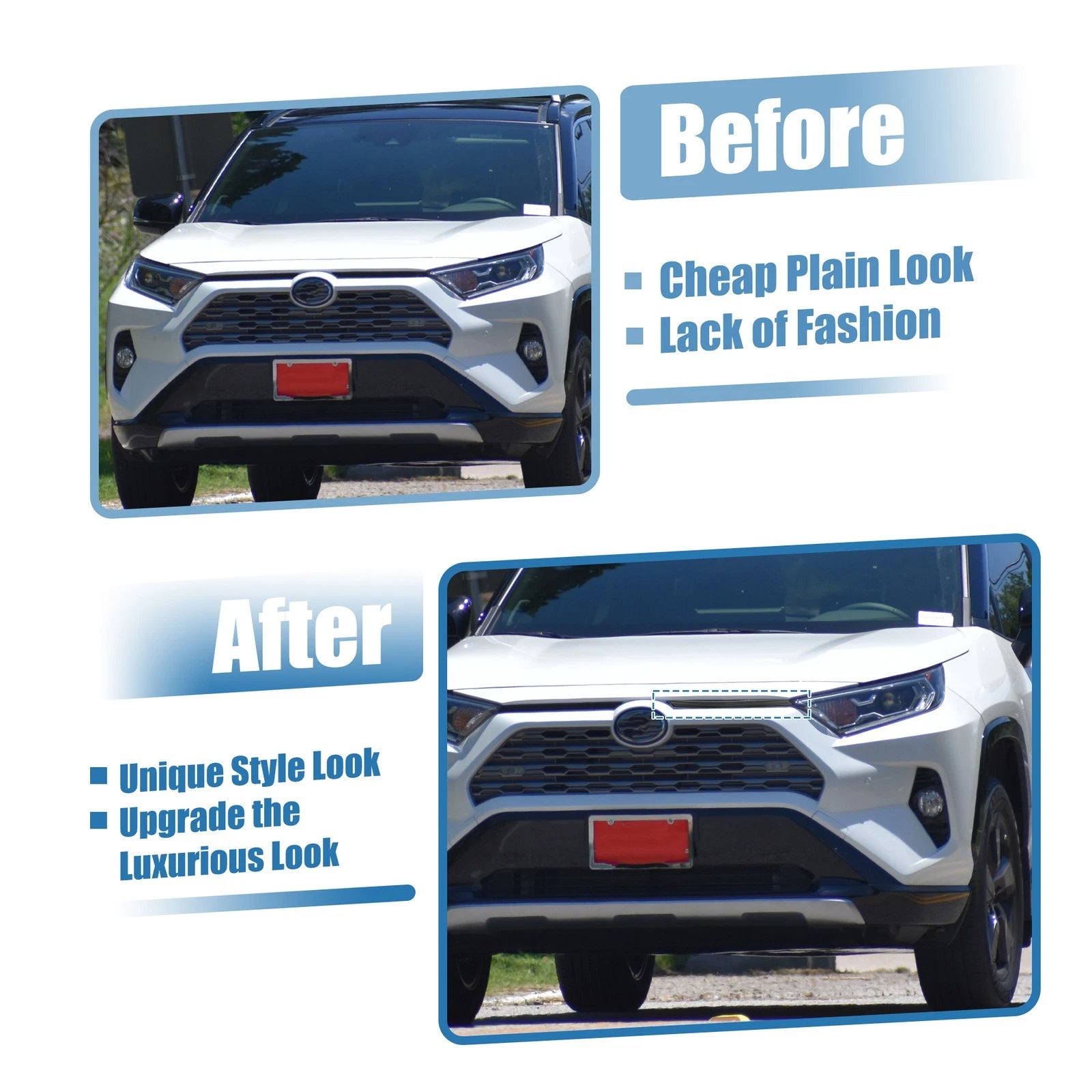 Front Hood Bumper Grille for Toyota RAV4 (2019–2022) No.531230R050 Black