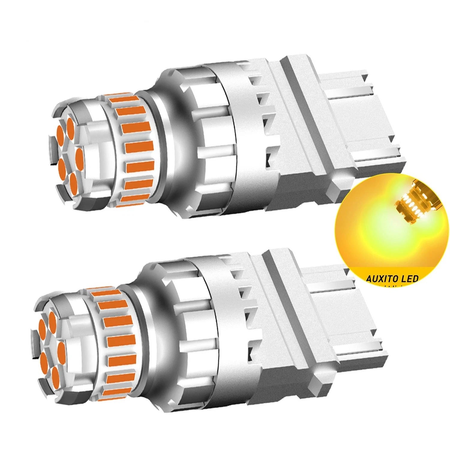 2X 3157 3057 3457 4057 LED Amber Turn Signal Light Bulbs for