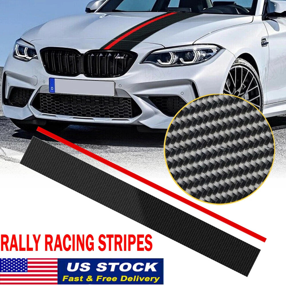 5D Carbon Fiber Decal Wrap for Universal Car Rally Racing Stripes