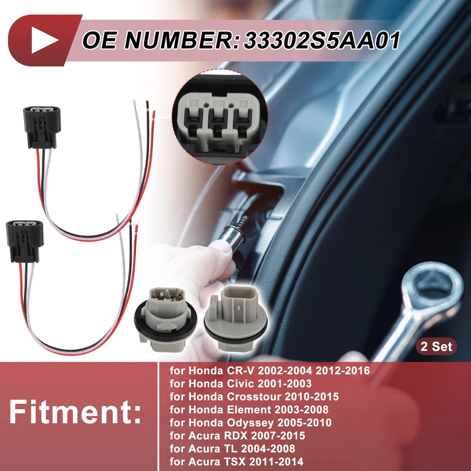 Turn Signal Socket Wiring for Honda CR-V (2002–2004, 2012–2016) No. 33302S5AA01