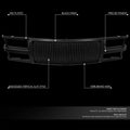 Matte Black Badgeless Vertical Slat Front Grille for Blazer C/K Tahoe (1994–2020)