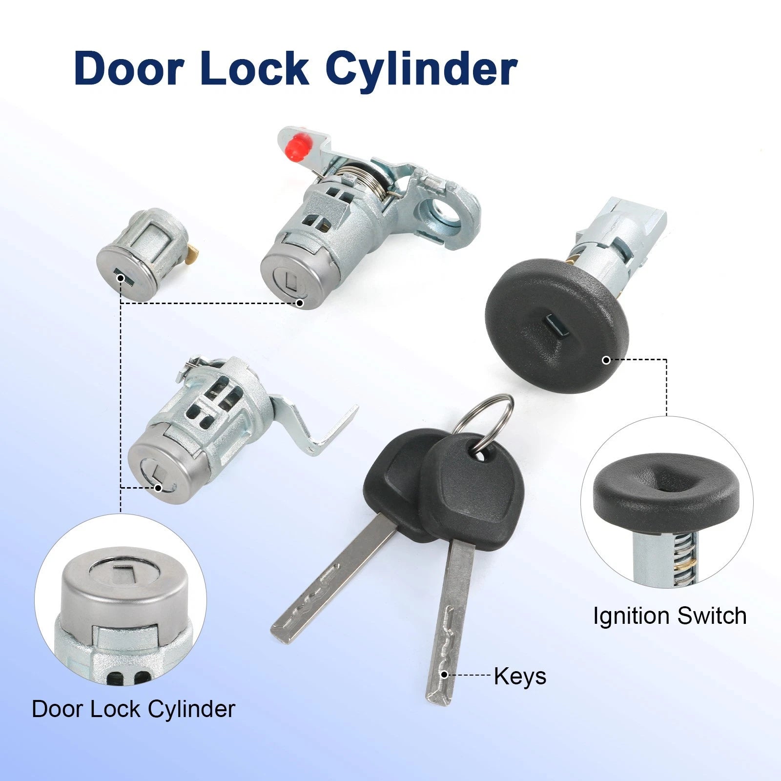 Ignition Door & Tailgate Lock Cylinder Set for Chevy Silverado (2014-2020)