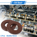Set of 2 Oil Seal Rotary Shaft Seal FKM Rubber 40x80x10mm