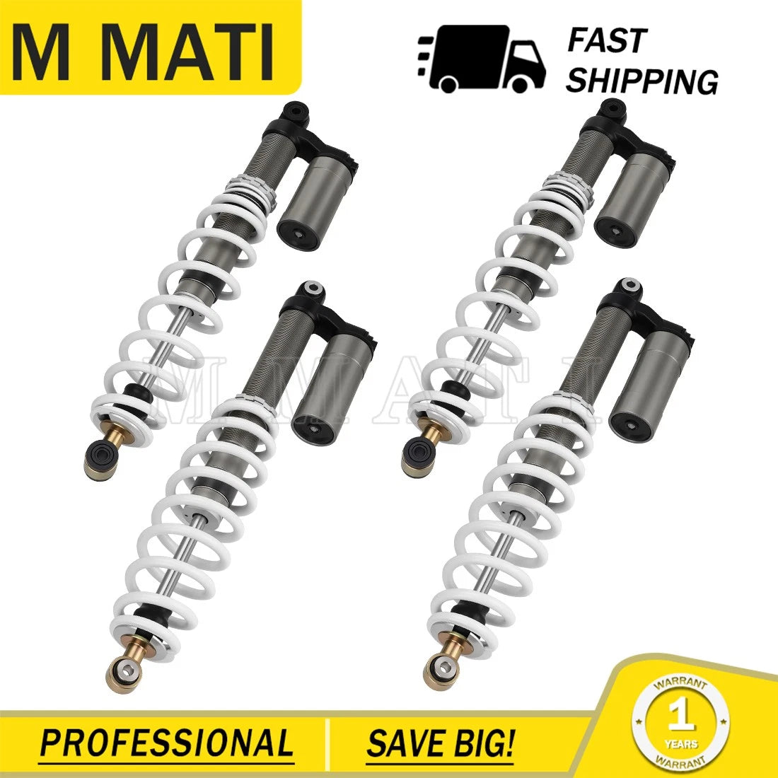 Set of 2 Front & Rear Air Shock Absorbers for Polaris RZR S 800 EFI (2009–2012)