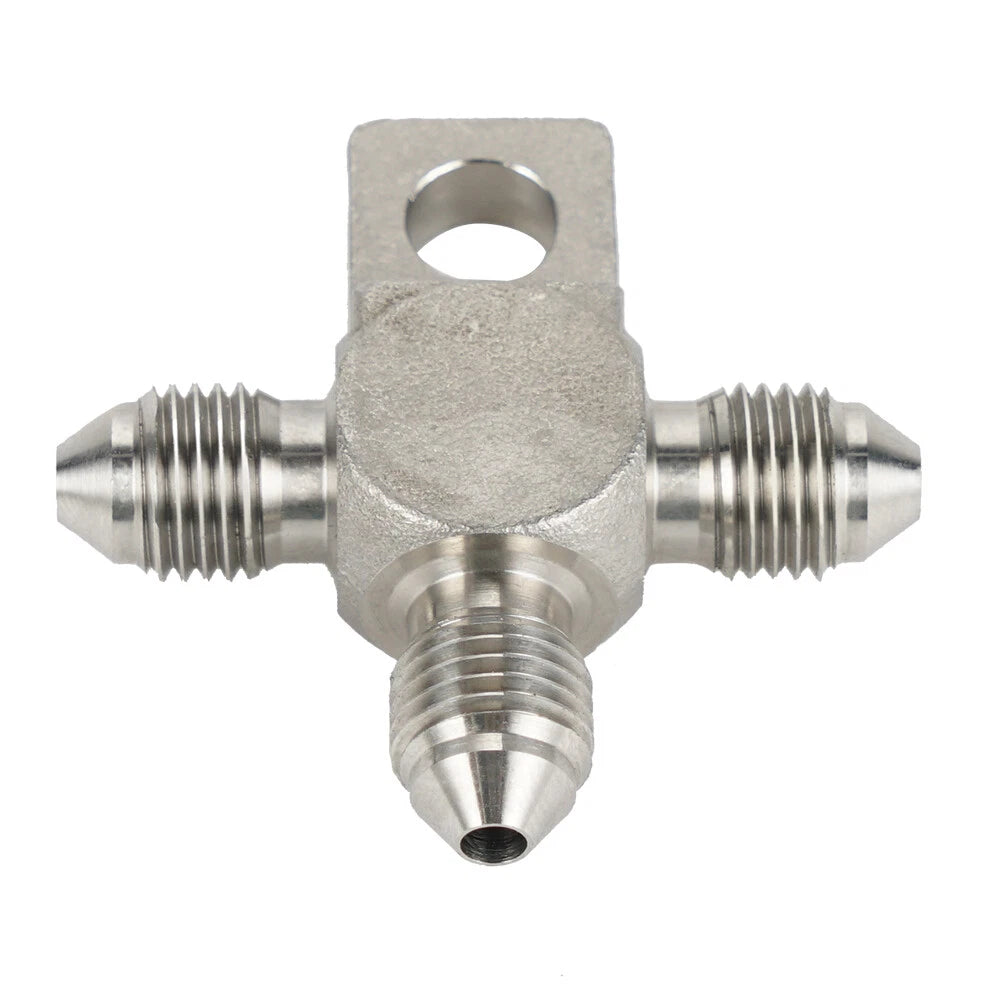 3AN AN3 Stainless Steel 3-Way Male Tee Fitting Adapter for Brake Clutch Hose