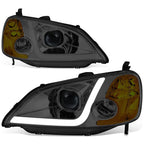 3D LED DRL Projector Headlights for Honda Civic Sedan (2001–2003)