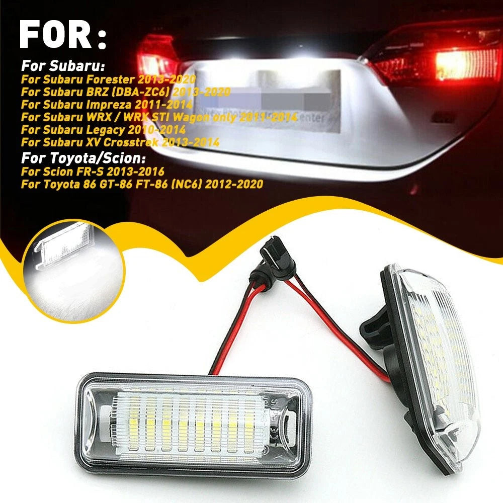 LED License Plate Light Lamp Set for Subaru XV Crosstrek (2013–2023)