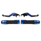 Blue Extendable Brake Clutch Levers Grip Set for 765 SPEED TRIPLE (2016-2023)