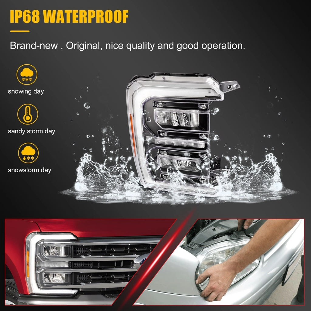 Full LED DRL Headlight for Ford F-250 F-350 Super Duty (2023–2025)