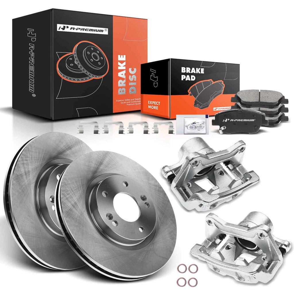 Set of 2 Front Brake Rotors and Pads for Kia Optima Hyundai Sonata