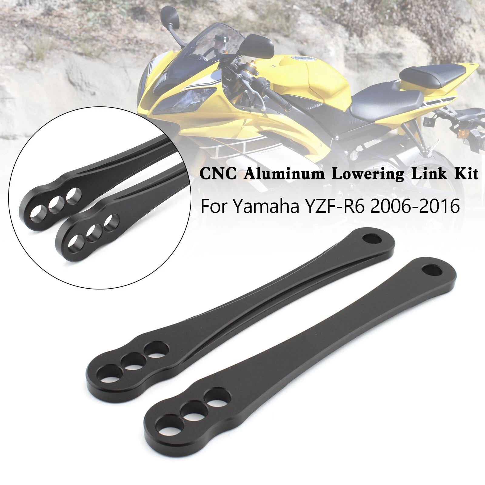 CNC Aluminum Lowering Link Kit for Yamaha YZF-R6 (2006–2016)