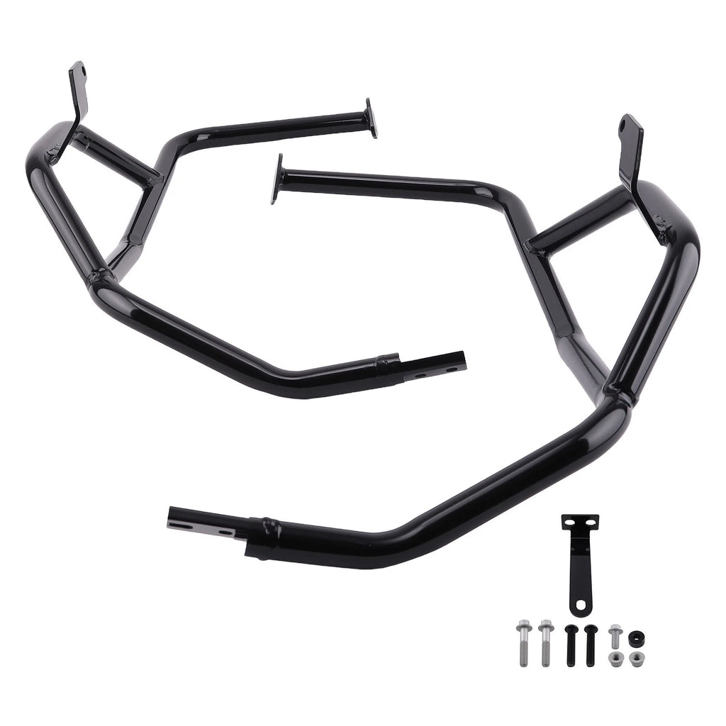 Black Steel Crash Bar Set for Kawasaki KLR650 (2022–2025) Engine Guard