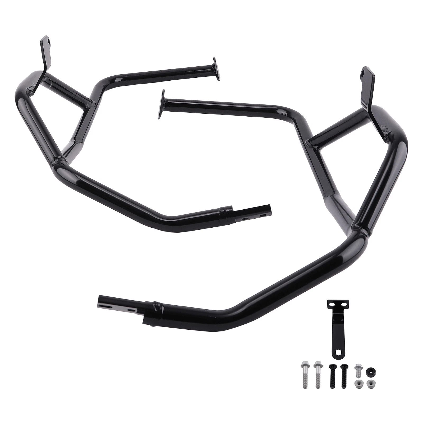 Black Steel Crash Bar Set for Kawasaki KLR650 (2022–2025) Engine Guard
