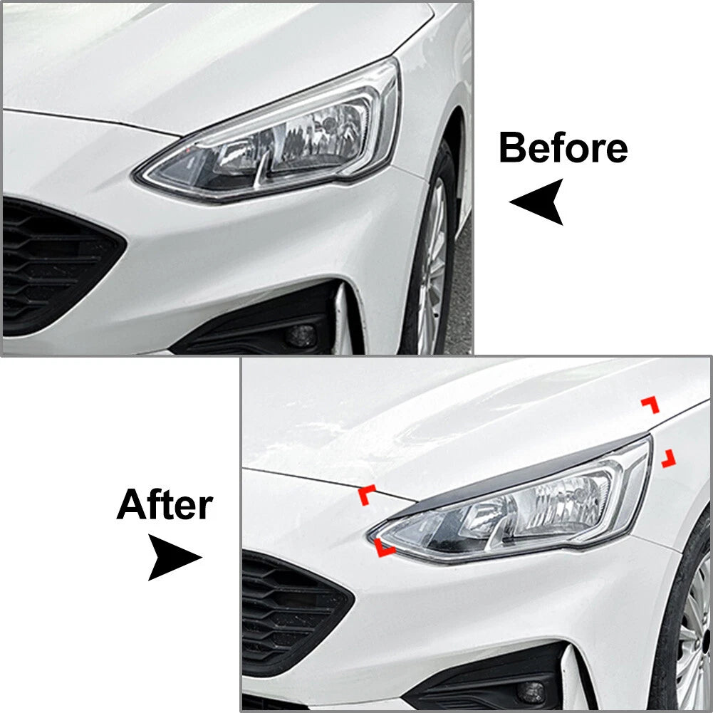 Headlight Eyebrow Eyelids Trim for Ford Focus MK4 (2019–2021) Black